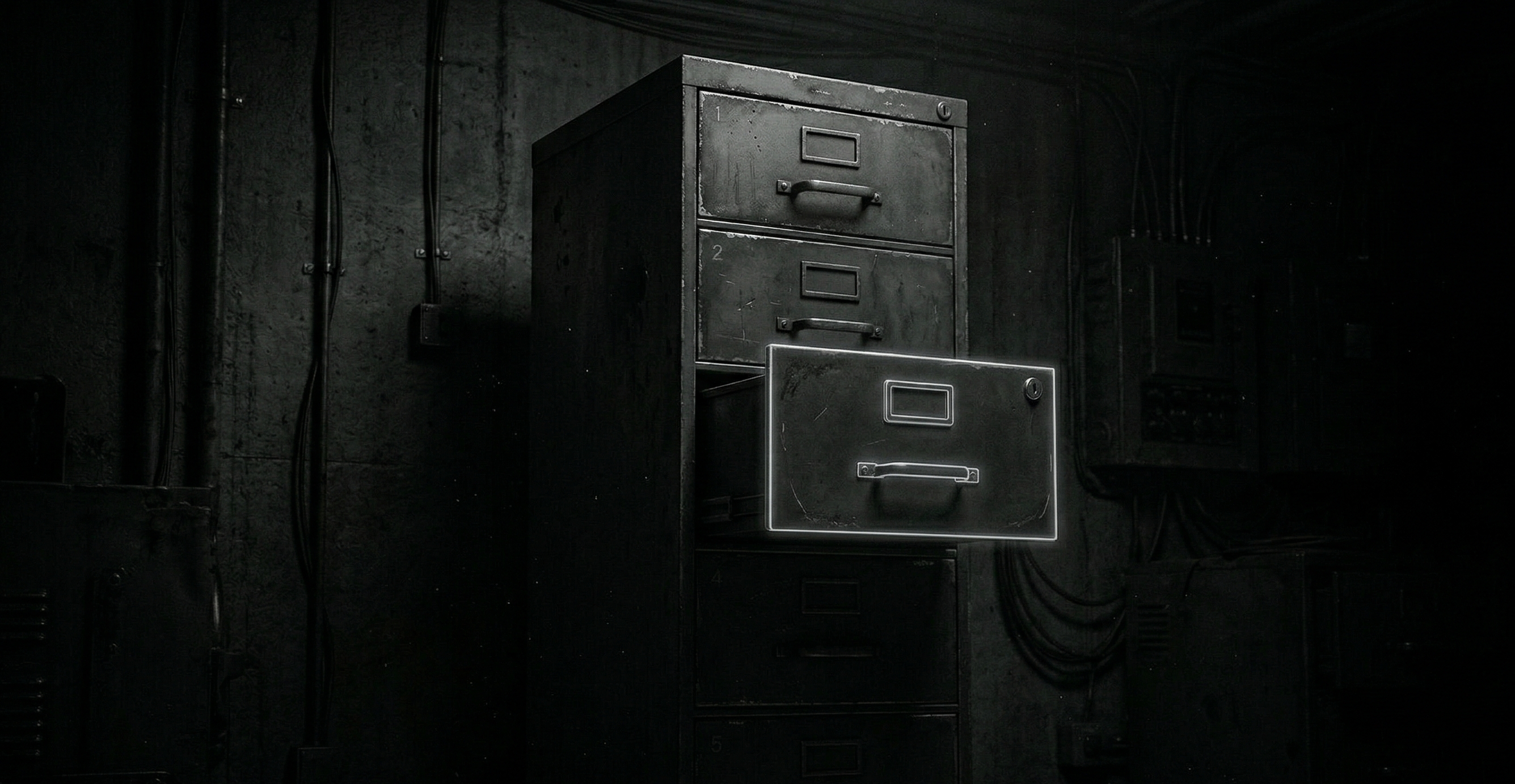 Abstract visualization of HTTP status codes leaking information through a locked door